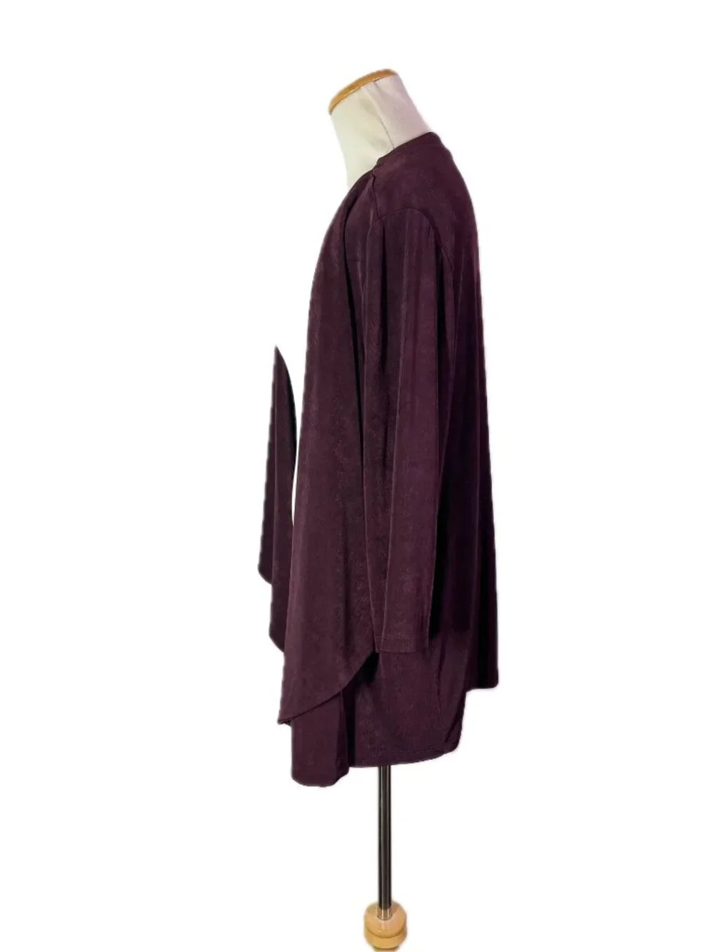 Chico's Travellers Size 3 (16/18) Plum Purple Open-Front Cardigan Stretch